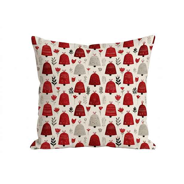 Bavlněný povlak na polštář CHRISTMAS BELLS 45x45 cm, barevný