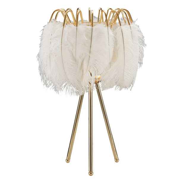 Mauro Ferretti Stolní lampa Feather Stand 60 cm bílo-zlatá