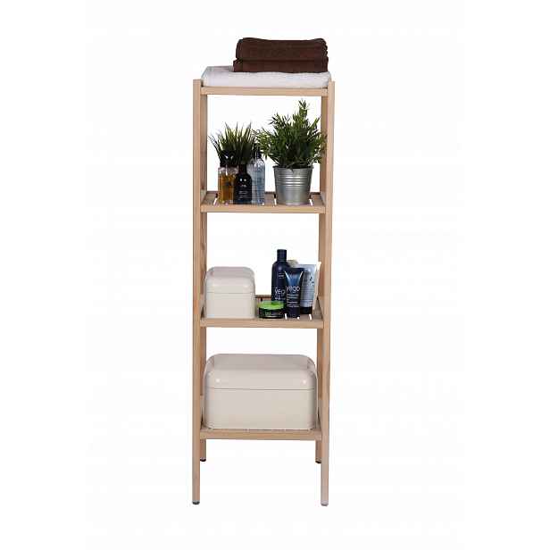 Regál do koupelny koupelnová skříňka dřevěný stojan 120 cm Buk/outlet