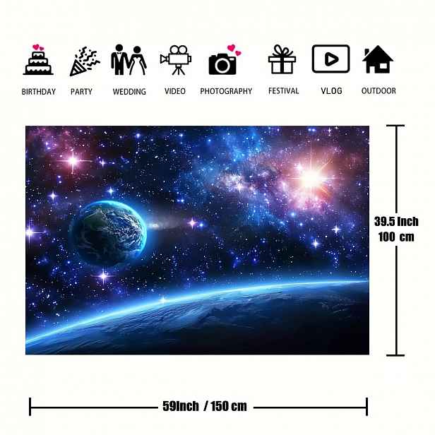 TEMU 1 ks, Mléčná dráha Pozadí Vesmíru Pozadí Hvězdná obloha Planet Pozadí Jasný Foto Video Studio