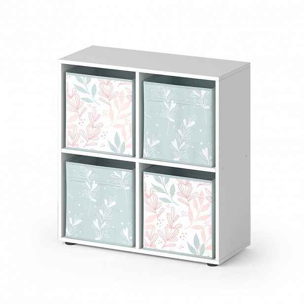 Vicco DĚLICÍ STĚNA Tetra Bílá 72.6 x 72 cm se 4 skládacími boxy opt.1