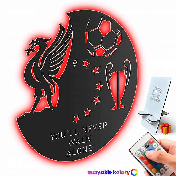 Dřevěný 3D obraz Liverpool Fotbalová Nástěnná Dekorace Noční Lampa Led