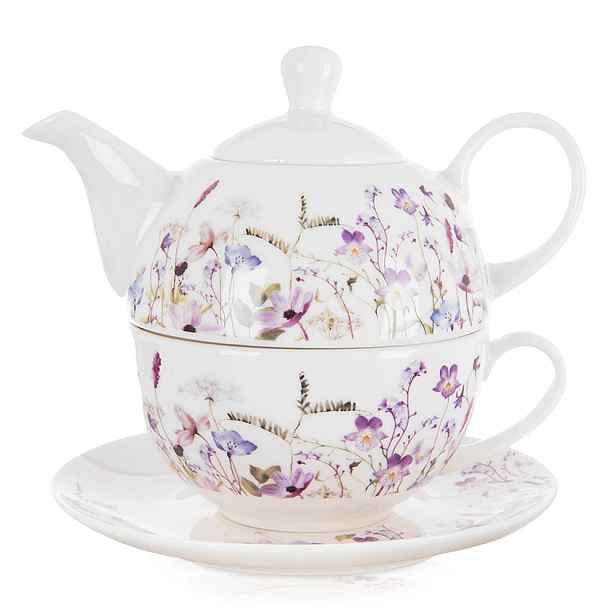 Sada na čaj 2v1 Džbán 400 ml a Šálek Louka Porcelán