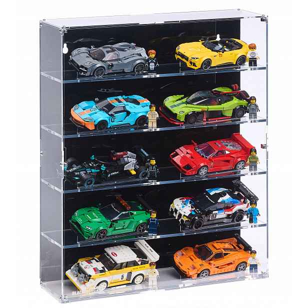 Závěsná vitrína Blacked Brick pro 10x Lego Speed Champions (5x2) např. F1