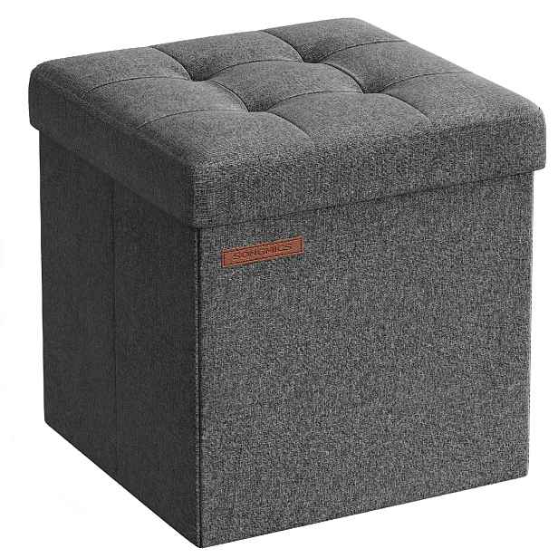 Skládací taburet s úložným prostorem COZY CUBE 30x30 cm, tmavě šedý