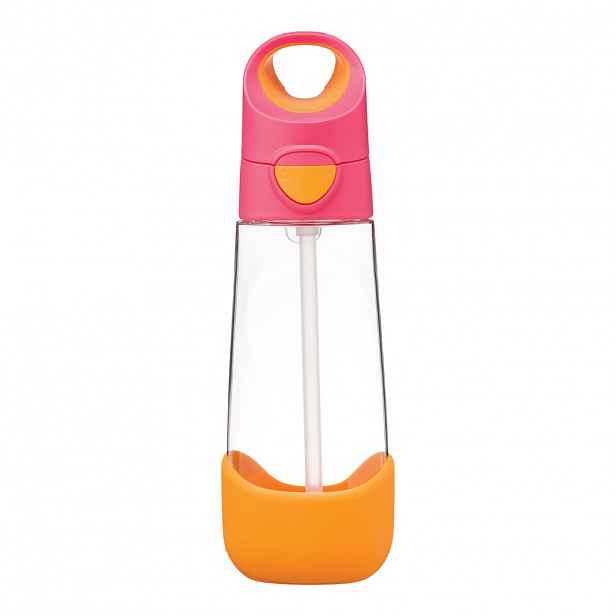b.box Lahev na pití s brčkem 600 ml varianta: růžová/oranžová