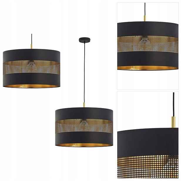 Černá závěsná lampa Tago, moderní forma nad bar v kuchyni Tk Lighting
