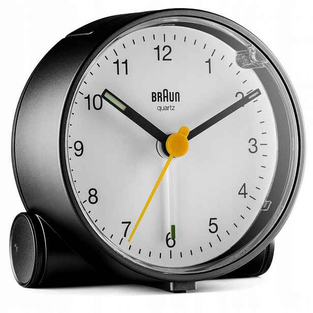 Klasický Budík Braun BC01BW Alarm Zdřímnutí Podsvěcení