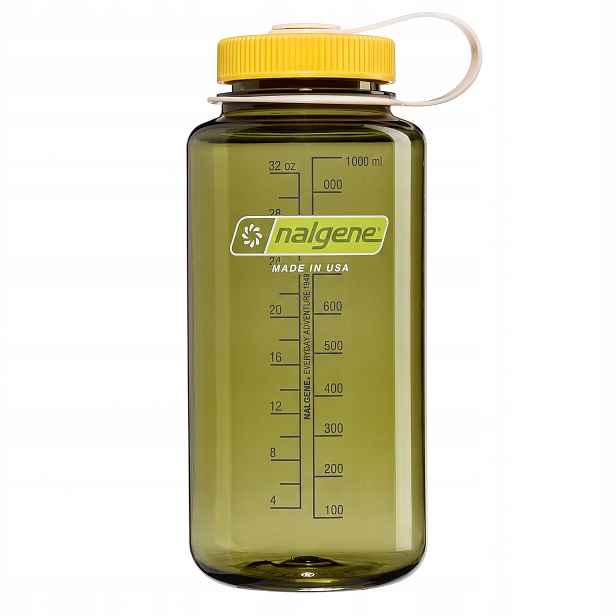 Turistická láhev Nalgene Wide Mouth 1 l olej zelená/freesia
