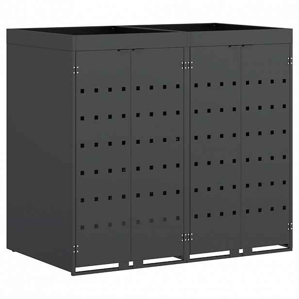 vidaXL Úložný box na 2 popelnice Antracit 136 x 77,5 x 121,5 cm
