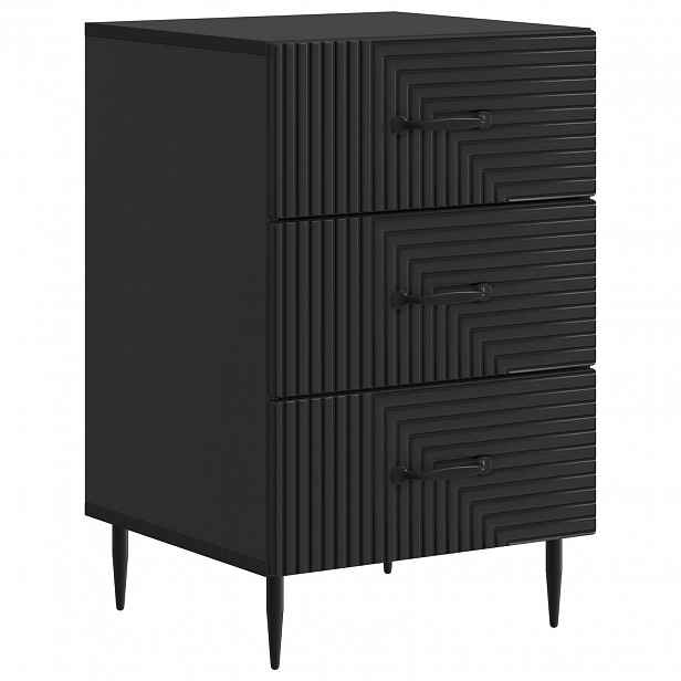 vidaXL Noční skříňka Černá 43 x 41 x 66,5 cm Kompozitní dřevo