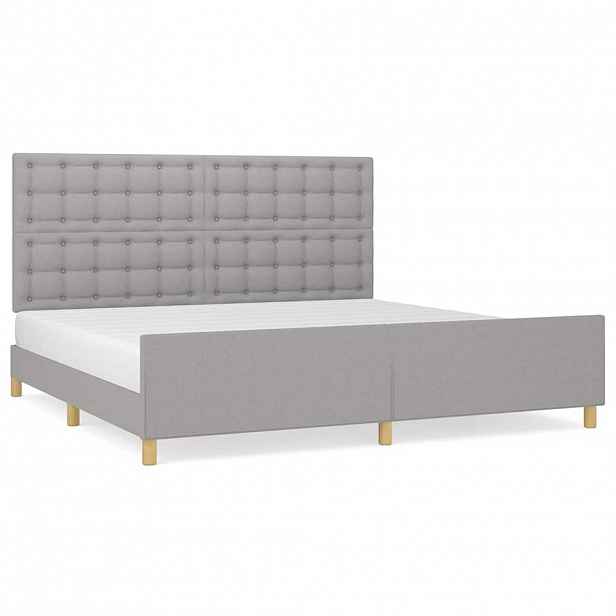 vidaXL Rám postele bez matrace světle šedý 200 x 200 cm textil