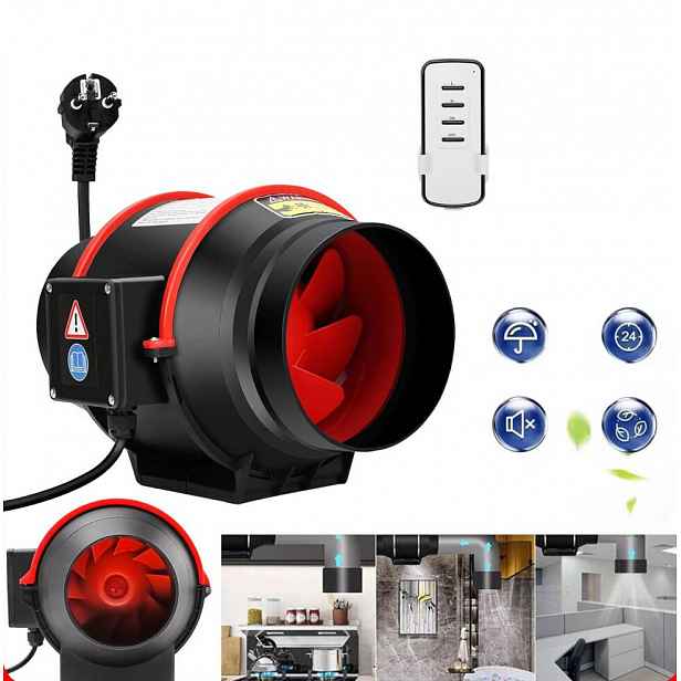 Dvourychlostní Kanálový Ventilátor S Dálkovým Ovládáním Pro Větrání V Kuchyni Sklepa
