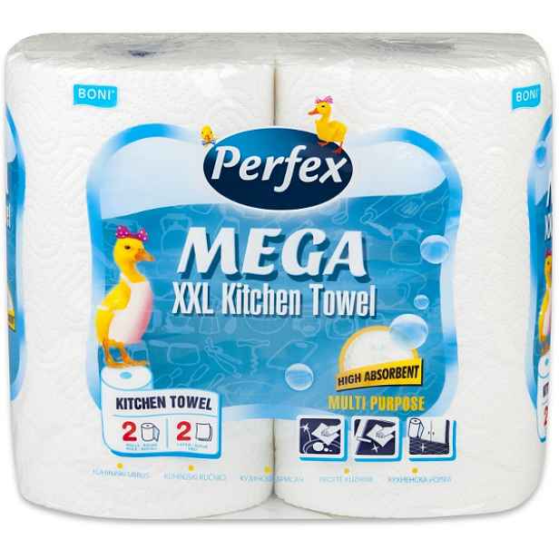 Kuchyňské role Perfex Mega XXL, 2-vr., cel., extra bílá, (bal.2ks) 080110