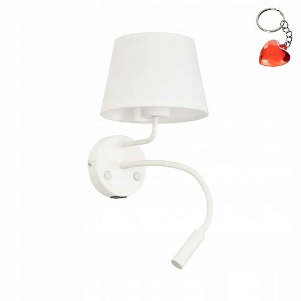 Nástěnné Svítidlo Bílé Led 15W Pohyblivý stojan Regulace čtení Maja Tk Lighting