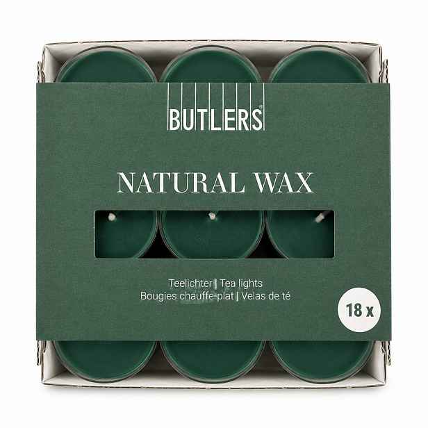 NATURAL WAX Čajové svíčky 18 ks - tm. zelená