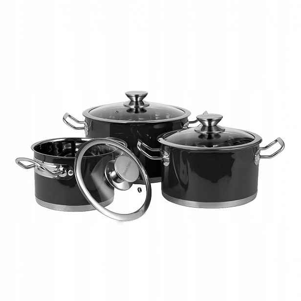 Sada Hrnců Retro Vintage Cuisine Ocel 6cz Indukce černá