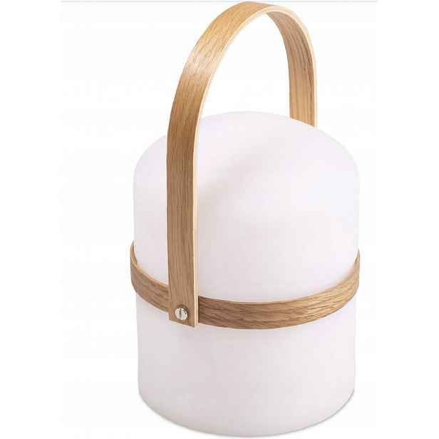Stolní Lampa mléčná bílá Bambusový Držák