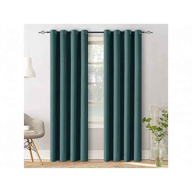 Zatemňovací závěs VELVET 140x250 cm, tyrkysový Zavěšení: Řasící páska