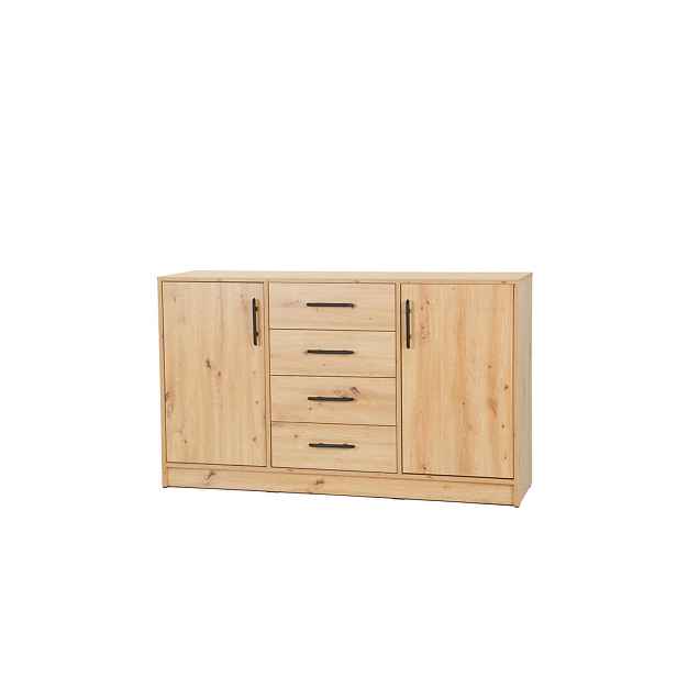 MASSENO KOMODA VANO, 140/84/40 cm se 4 zásuvkami a 2 dvířky, dub Artisan