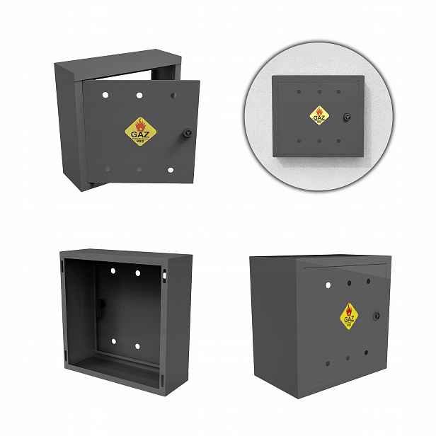 Plynová Skříňka 40x40x25 cm Antracit Šedá Skříňka Na Plynový Ventil Ocelová