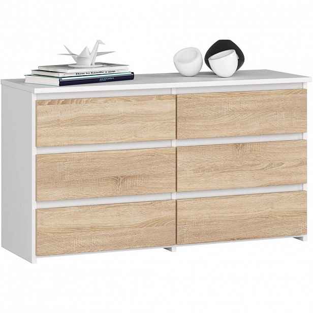 RAUMHIRSCH FURNITURE KOMODA bílá, dub Sonoma 57/100/35