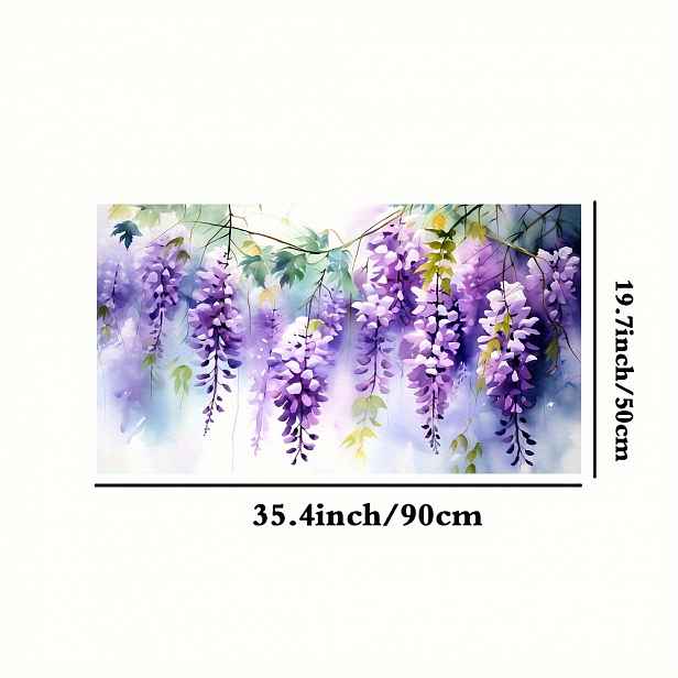 TEMU 1 Role Skleněné Okno S Filmem, Visící Wisteria Static Cling Dekorativní Okenní Film Okenní Fólie Z PVC S Frosted Elektrostatickým Filmem Pro