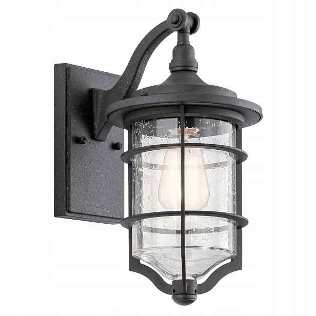 Venkovní nástěnné svítidlo zestárlé, černé, klasické, spodní, 33 cm Kichler