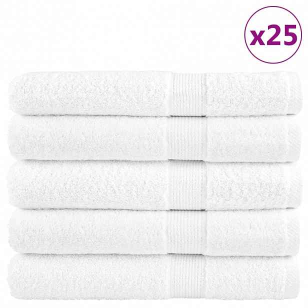 vidaXL Prémiové ručníky SOLUND 50 ks bílé 100x200 cm 600 g/m²