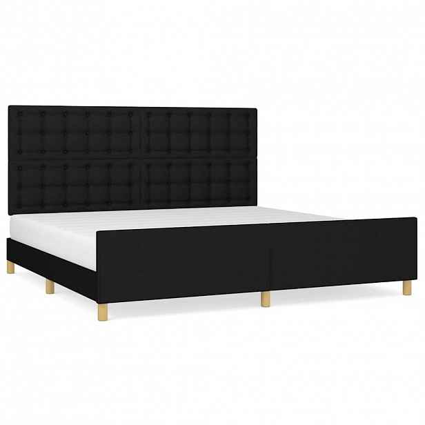 vidaXL Rám postele bez matrace černý 200 x 200 cm textil