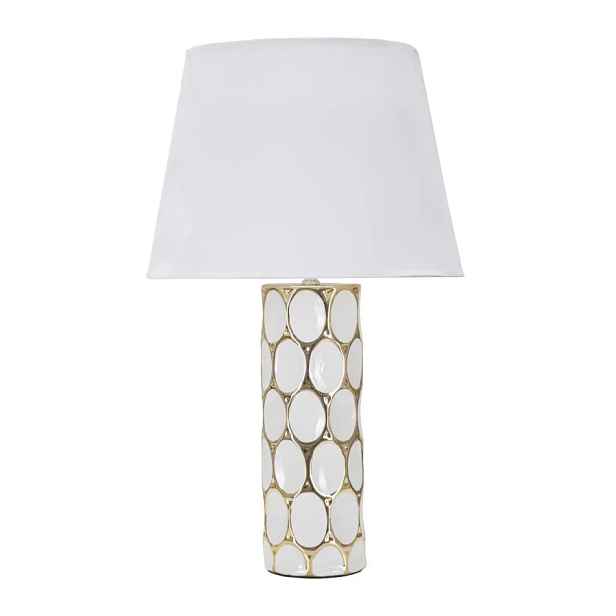 Mauro Ferretti Stolní lampa Glam Carv 56 cm bílo-zlatá