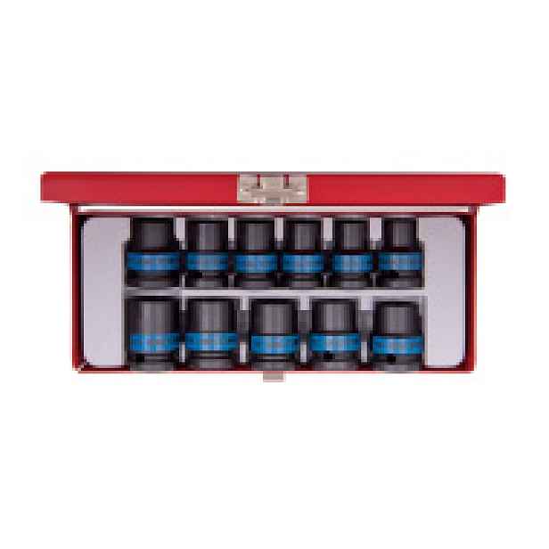 Sada rázových nástrčných hlavic King Tony 1/2 CrMo 6 hran 10 - 21 mm 4412MP