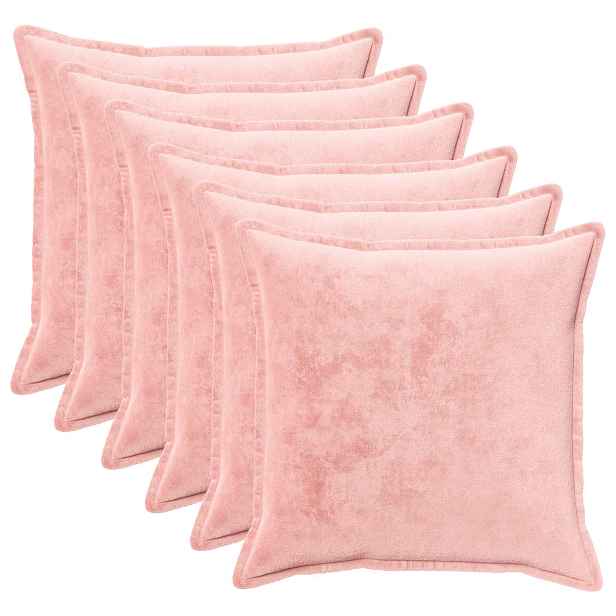 vidaXL Povlak na polštář 6 pcs HOUTEN Růžová 55 x 55 cm Flanel