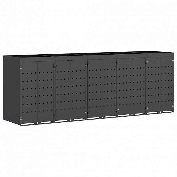 vidaXL Úložný box na 5 popelnic Antracit 340 x 77,5 x 121,5 cm