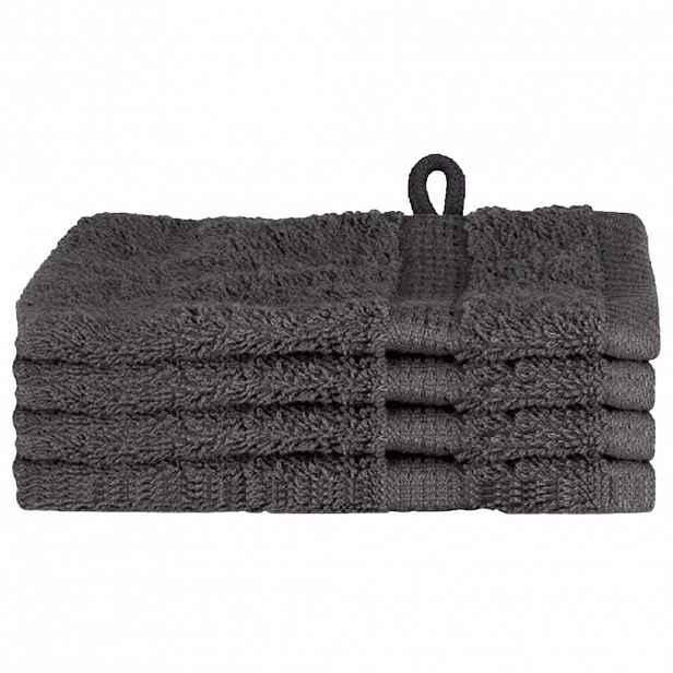 vidaXL Uterák pro hosty SOLUND 4 ks Antracit 15 x 21 cm 550 gsm