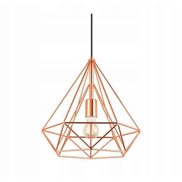 Závěsná lampa Indust E27 60W měděná, moderní