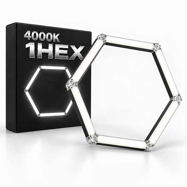 Černý Led panel jeden medová plástev 42W 4000K garáž 92x79 Cm HEX1