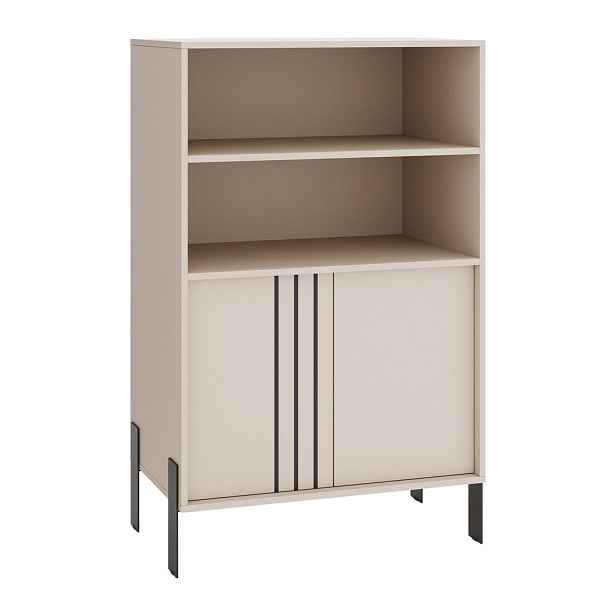 MASSENO KOMODA VALOZA, 120/87/40 cm se 3 zásuvkami a 2 dvířky, kašmírová