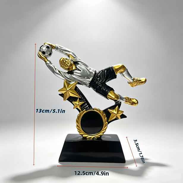 TEMU 1 ks Pryskyřicová trofej brankáře vhodná do studentské koleje, obývacího pokoje, ložnice, na stůl, do kanceláře atd., lze ji použít také jako