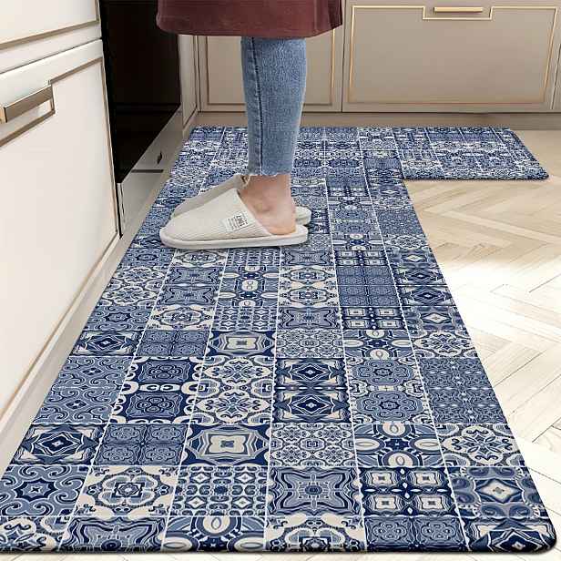 TEMU Bohemian 1,2 cm 1 ks/2 ks Bohemian Kuchyňské Rohožky, Protiskluzové a Odolné Koupelnové Podložky, Pohodlné Stojící Běžecké Koberce, Koberce do