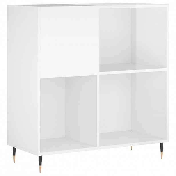 vidaXL Skříňka na LP desky lesklá bílá 84,5x38x89 cm kompozitní dřevo
