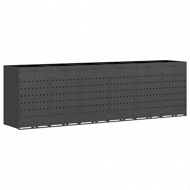 vidaXL Úložný box na 6 popelnic Antracit 408 x 77,5 x 121,5 cm