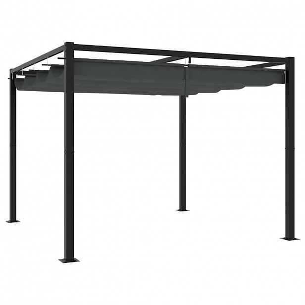 vidaXL Zahradní altán se zatahovací střechou antracitový 3x3m ocelová