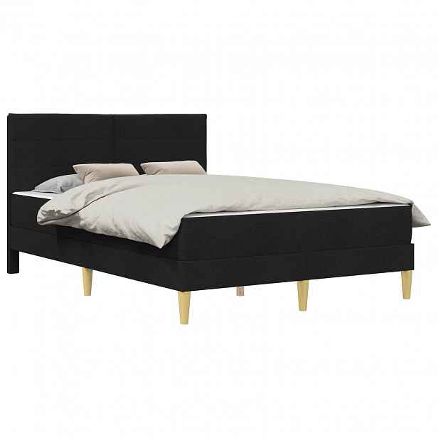 vidaXL Rám postele s matrací Černá 120 x 190 cm Polyester