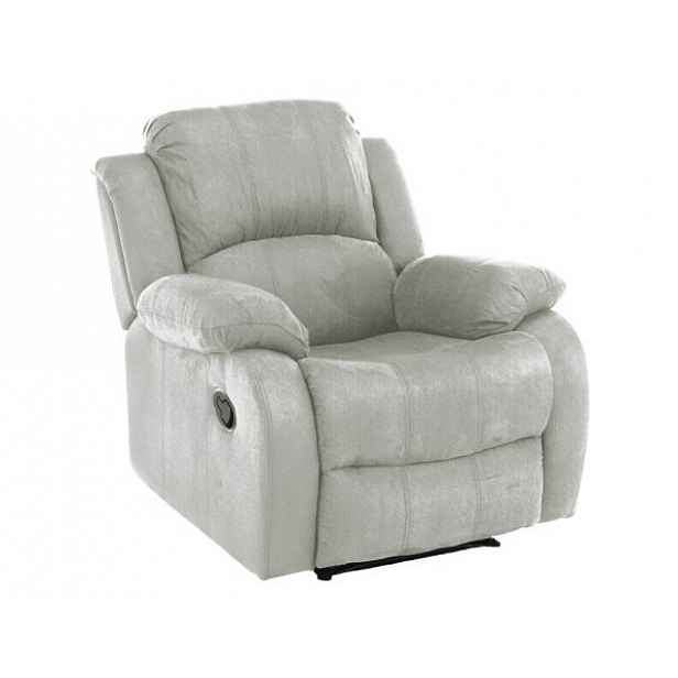 Relaxační polohovací křeslo, světlešedá látka, ASKOY