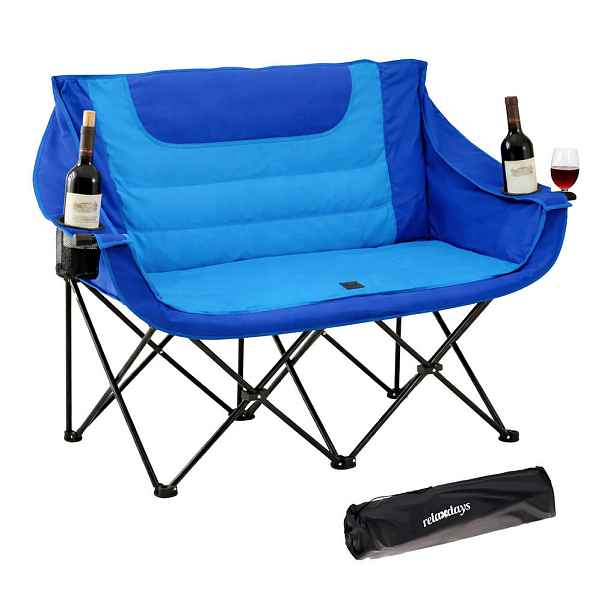 Relaxdays LAVICE Modrá kempingová skládací pro 2 osoby