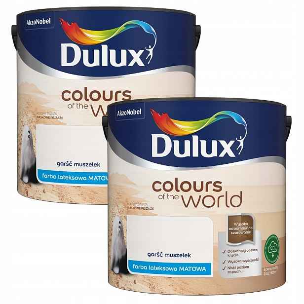 Set Dulux Barvy Světa 2x2,5L Barva Latexová Emulze Hrst Mušle 5L