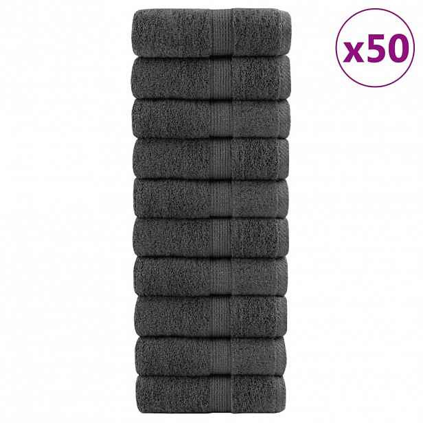 vidaXL Premium žínky SOLUND 50 ks Antracit 15x21 cm 600 gsm