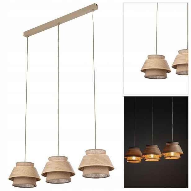 Závěsná béžová lampa Kalum v moderním stylu se zlatým leskem Tk Lighting
