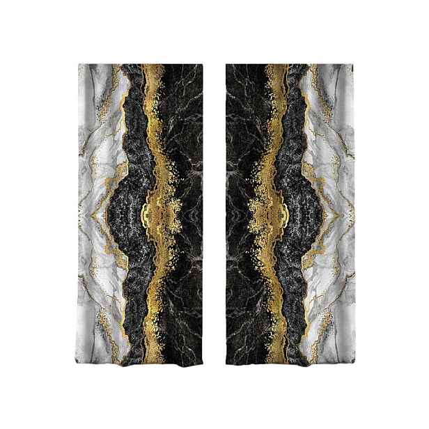 Závěsy v černo-zlaté barvě v sadě 2 ks 140x260 cm – Mila Home